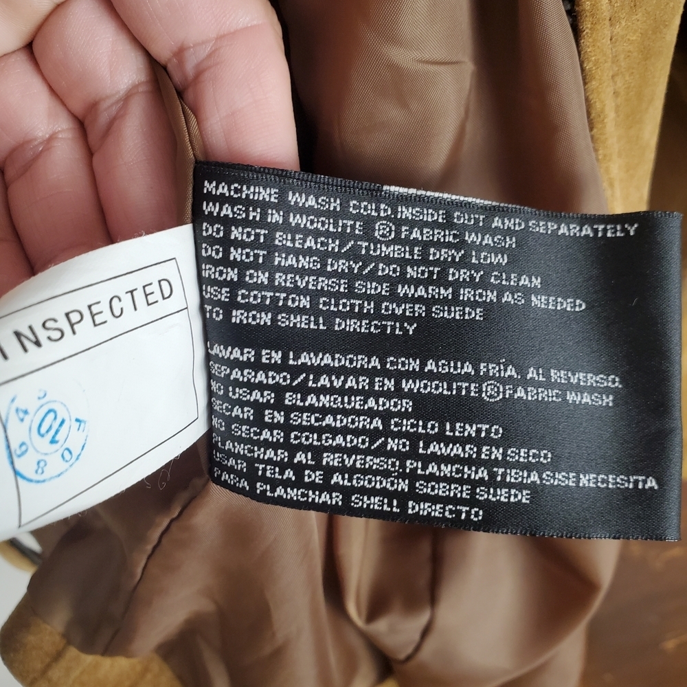 St. John's Bay Tan Suede Leather Jacket. Machine Washable. XL - Picture 5 of 11